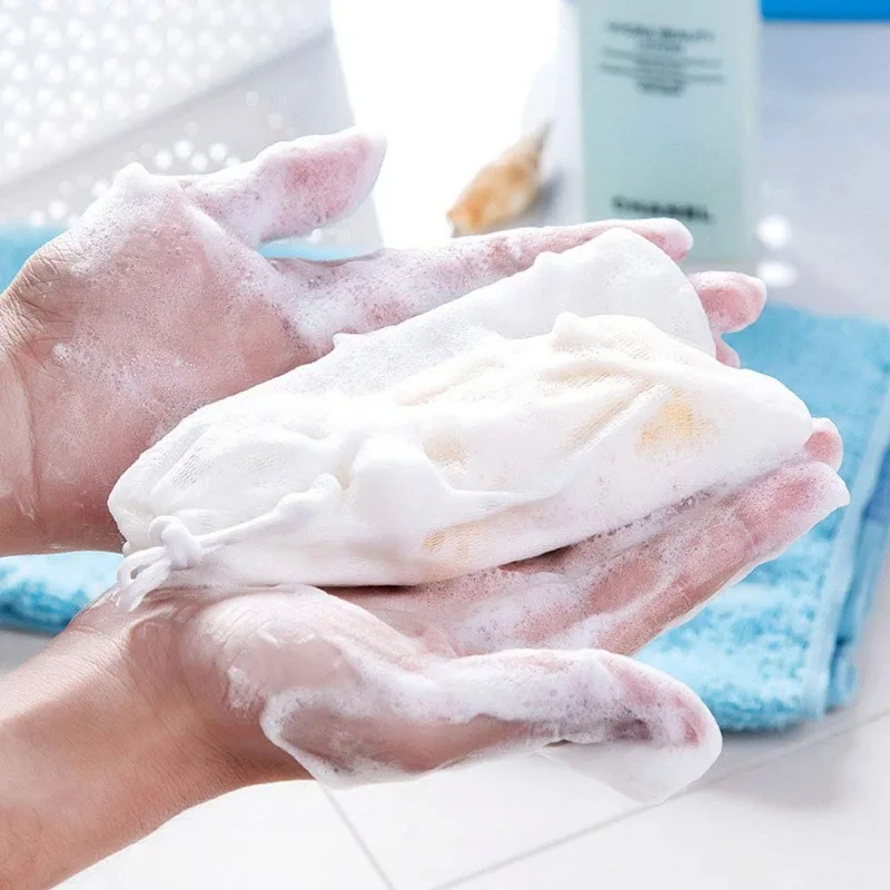 1-20PCS Hangable Soap Bags Bath Shower Gel Facial Cleanser Foaming Mesh Bags Body Soap Cleanser Bubble Net Bags Cleaning Tools