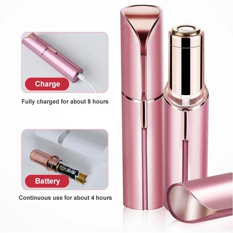 Electric shaver lipstick female facial beard bikini leg hair removal usb rechargeable