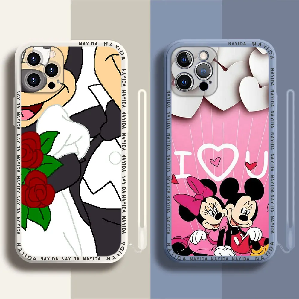 

Phone Case For iPhone 14 13 11 12 Mini Pro Max XS XR X Soft Silicone TPU Cover Mickey Mouse Disney
