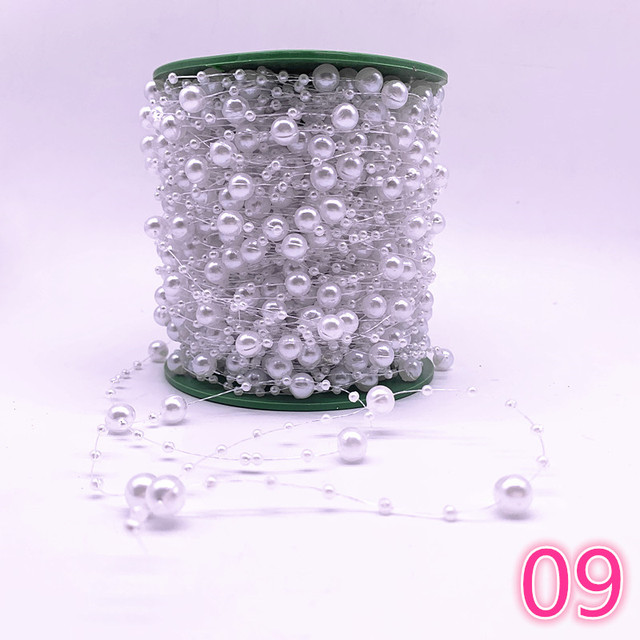 Yards Fishing Line Artificial Pearls Flower Beads Chain Garland Flowers Wedding Party Decoration Diy Accessories