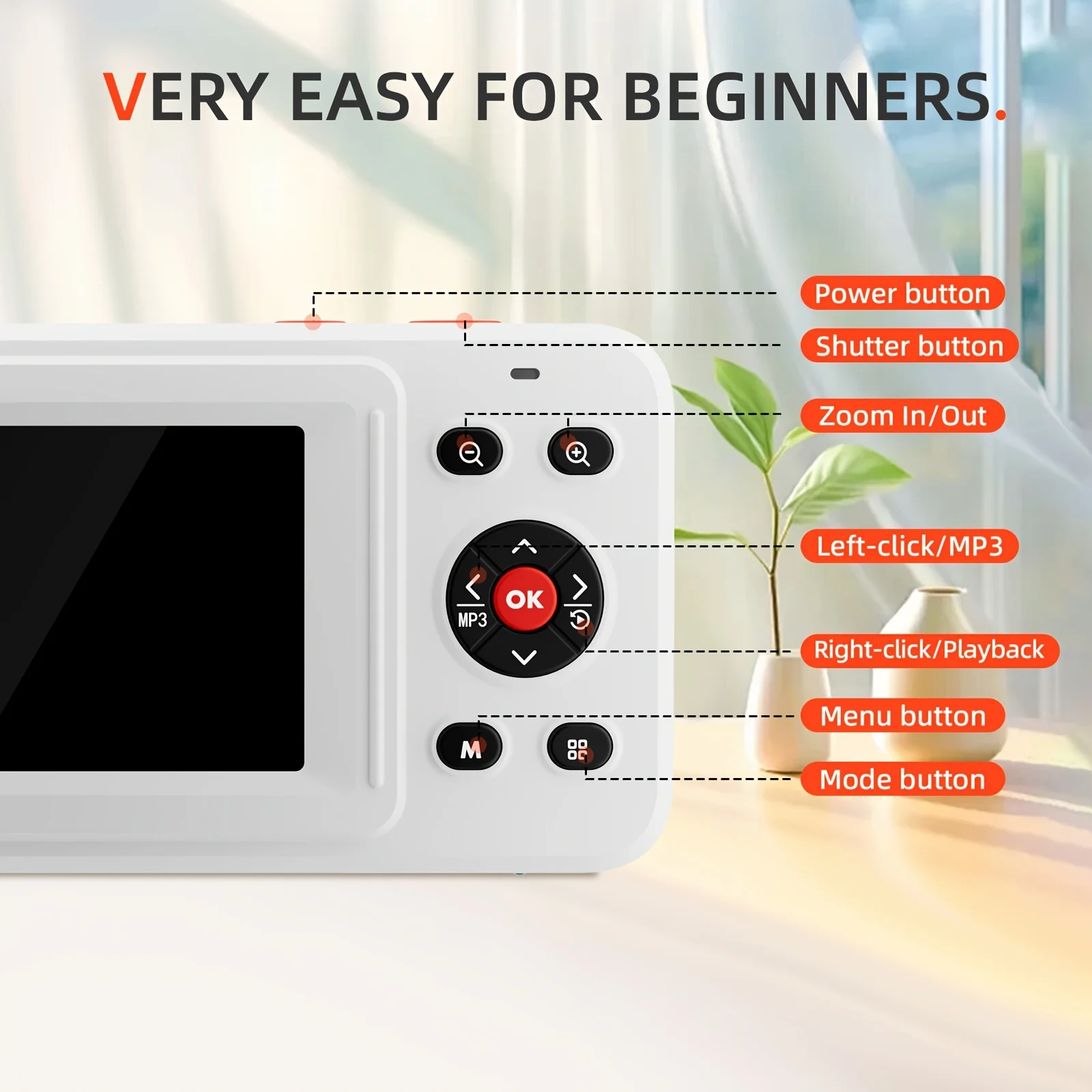 2.5K HD Digital Camera72 Megapixel 16x Digital Zoom Starter 2.4 '' AF Rechargeable Camera Mini Home Travel Portable Shooting