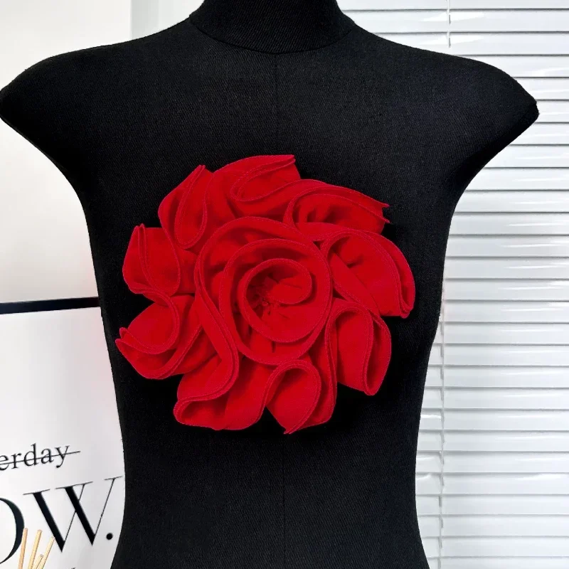 5 Fermagli Per Capelli Con Rosa In Tessuto - Giallo E Rosso, 11 Cm, Per Matrimonio E Damigelle, Accessorio Elegante