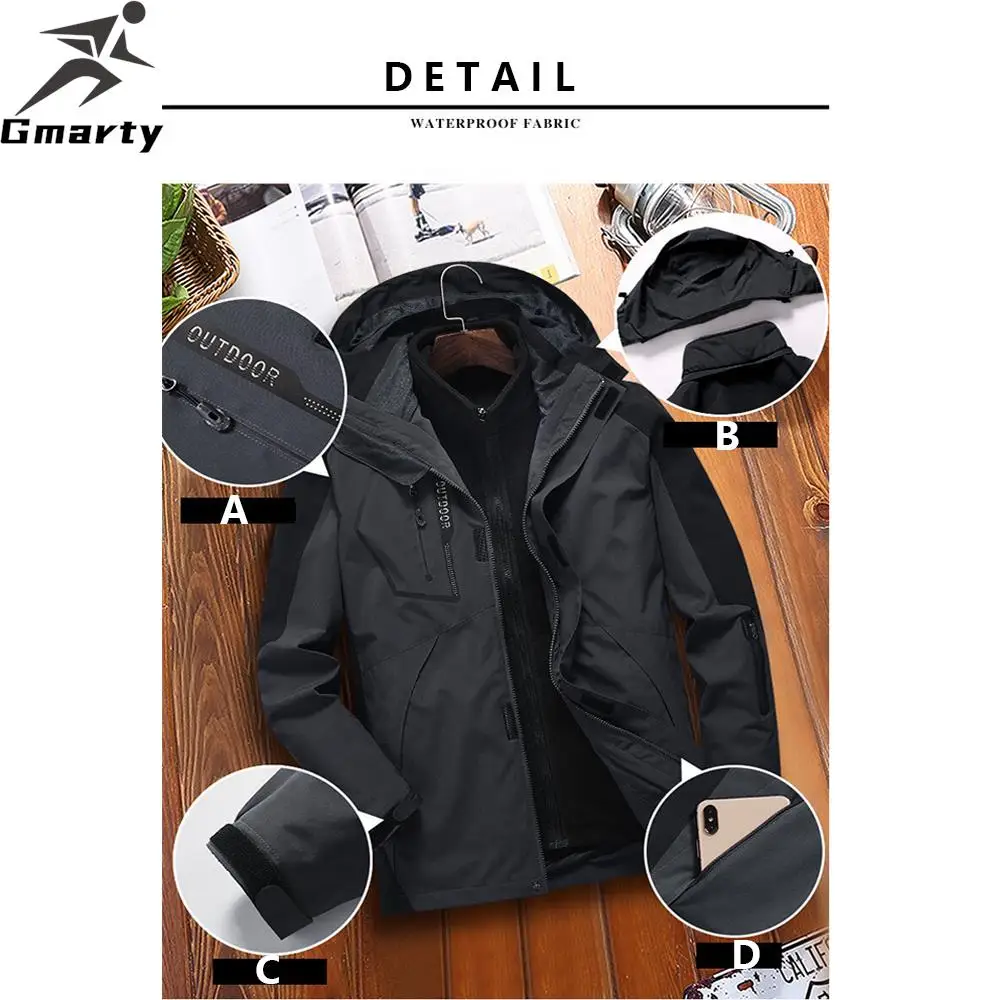 3 in 1 Jacket Ski Snowboard Apparel Ladies Winter Warm Hoodie Set Waterproof Windproof