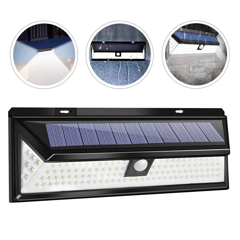 

118 LED Solar Night Light Outdoor Sensor Wall Lamp (Cold White)