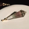 Hand Carved Natural Beautiful Garden Ghost Phantom Quartz Gemstone Crystal Healing Pendulum Pendant For Gift 4
