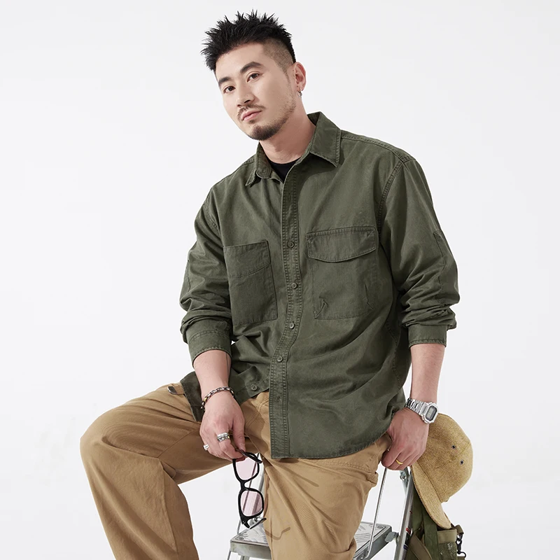 2023 Men's shirts Street Wear Men's Clothing Pure 100% Cotton Shirts And Blouses Fashion Hombre Loose Men Clothing Camisa Japane
