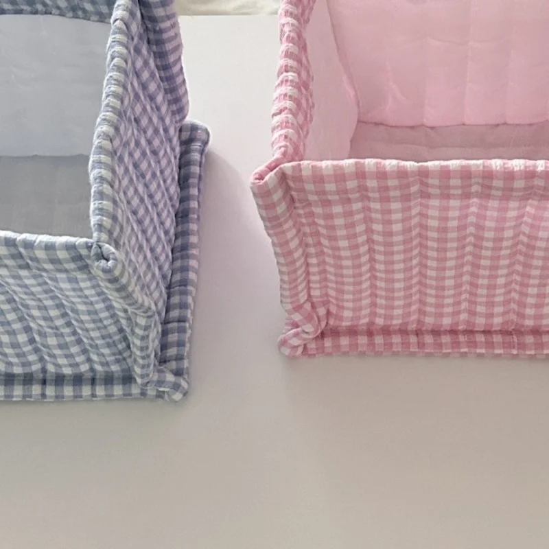 1pc Home Fabric Desktop Storage Basket Desk Organizer Storage Basket Home Goods 4