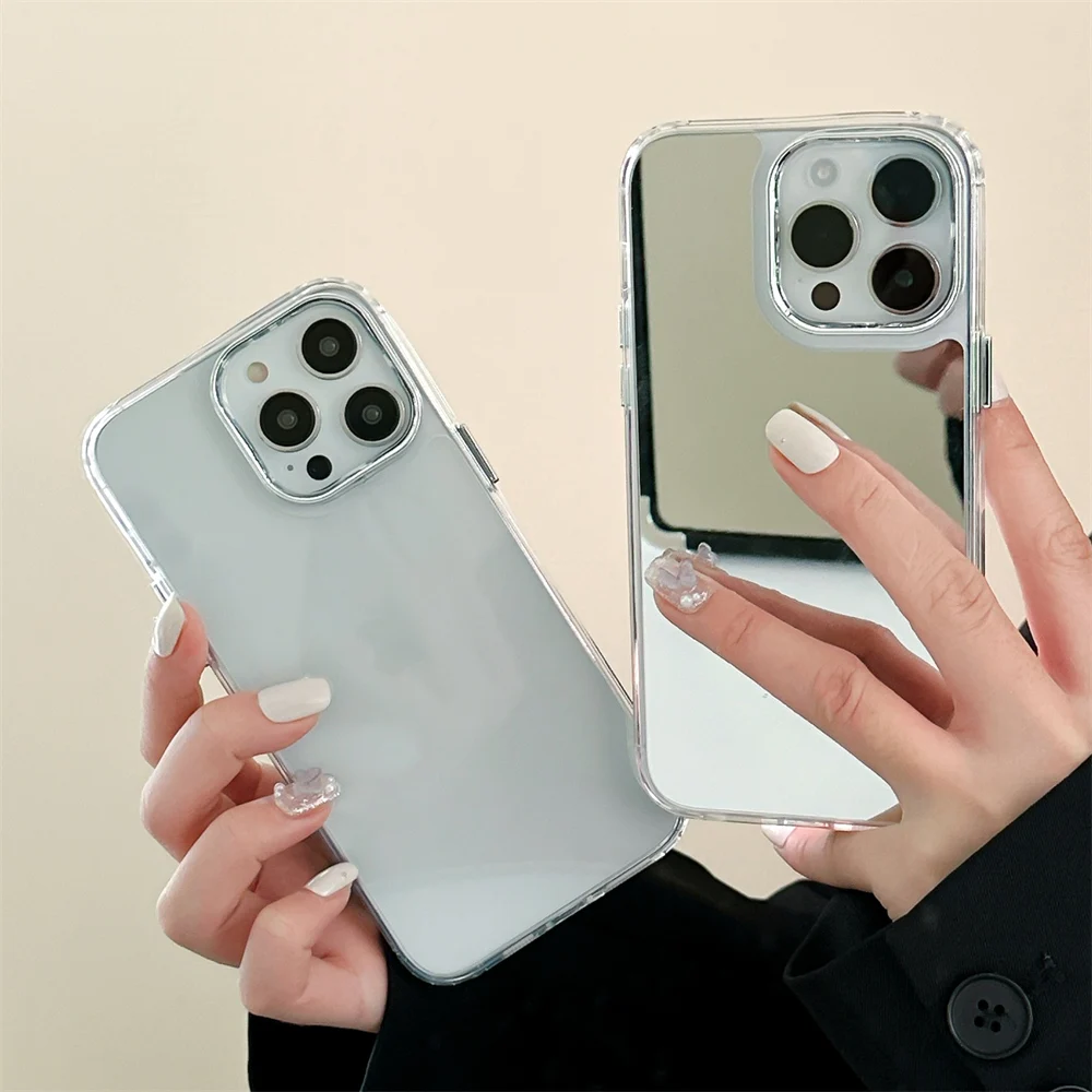 Coque miroir de maquillage plaquée or et argent, coque de luxe pour iPhone  13 Pro Max 11 12 14 Xs Xr 8 7 Plus X Xs 11 14 Pro Max - AliExpress