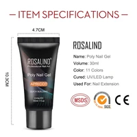 ROSALIND 30ml Poly Nail Gel Acrylic Crystal Nail Art Poly Nail Varnish Semi Permanent Quick Extension Nail Gel Need UV/Led Lamp 2