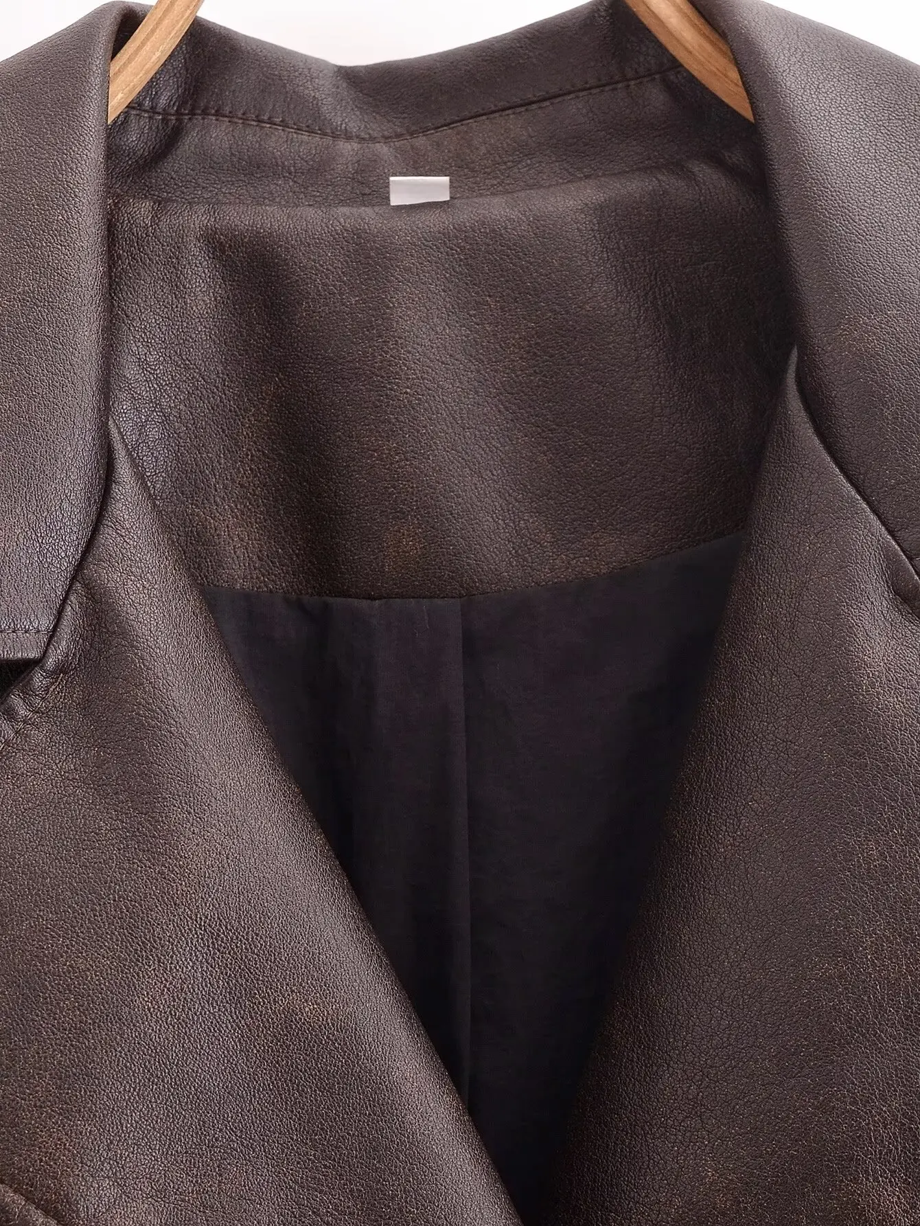 Leather Jackets Faux Coat Women's Outwear Solid Long Sleeve Tops Streetwear Fashion inszart Casual Loose Coat 2024 Woman Jacket