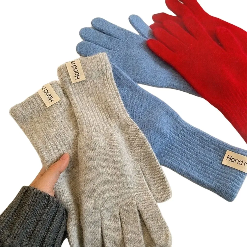 Full Finger Women Winter Warm Gloves Elasticity Protection From Cold Warm Riding Gloves Candy Colors Windproof