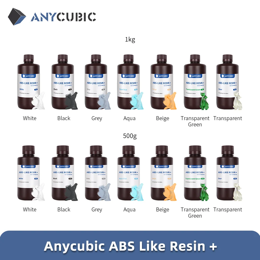 ANYCUBIC Hochtransparentes 3D Drucker Resin - UV 405nm Harz Mit Vergilbungsschutz