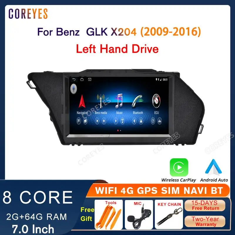 

COREYES 7" Car Radio For GLK Benz X204 2009-2016 NTG 4.0 4.5 Carplay Stereo Multimedia Android Auto Touch Screen Snapdragon 665