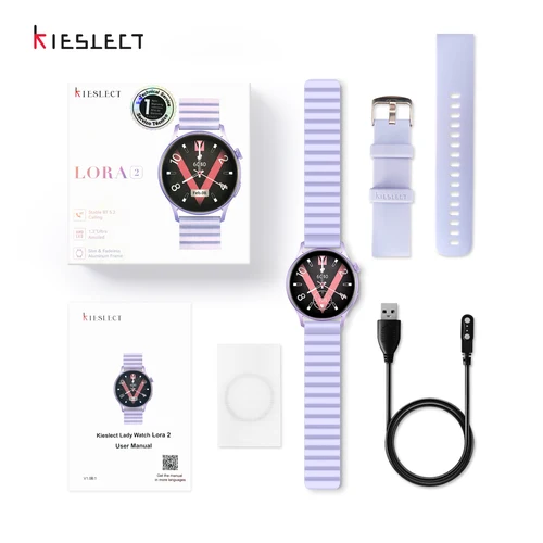 Kieslect Lora 2 스마트워치 1.3인치 AMOLED 스크린 글로벌판 금속동체 블루투스 혈산소 호출 심박수 여성 건강 모니터 스포츠 패션 여성 스마트워치 6