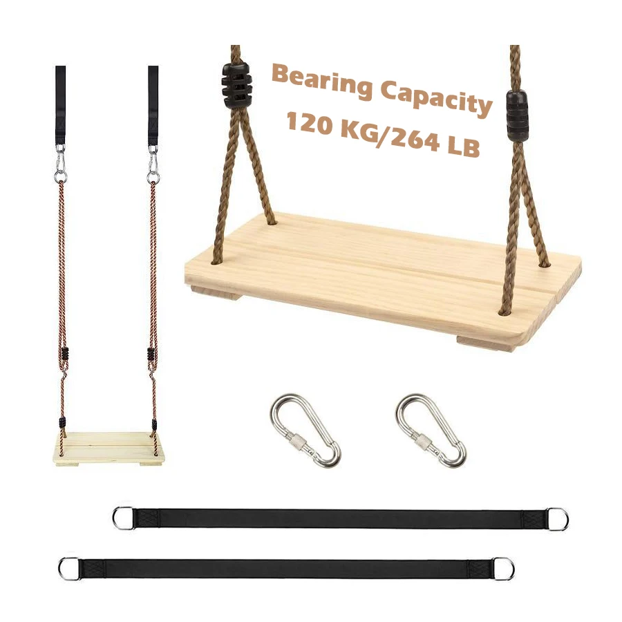 Outdoor Garden Exterior Balcony Wooden Indoor Suspended Swinging Hanging Suspended Sets Chair For Children Seat Backyard Kids kids swing seat