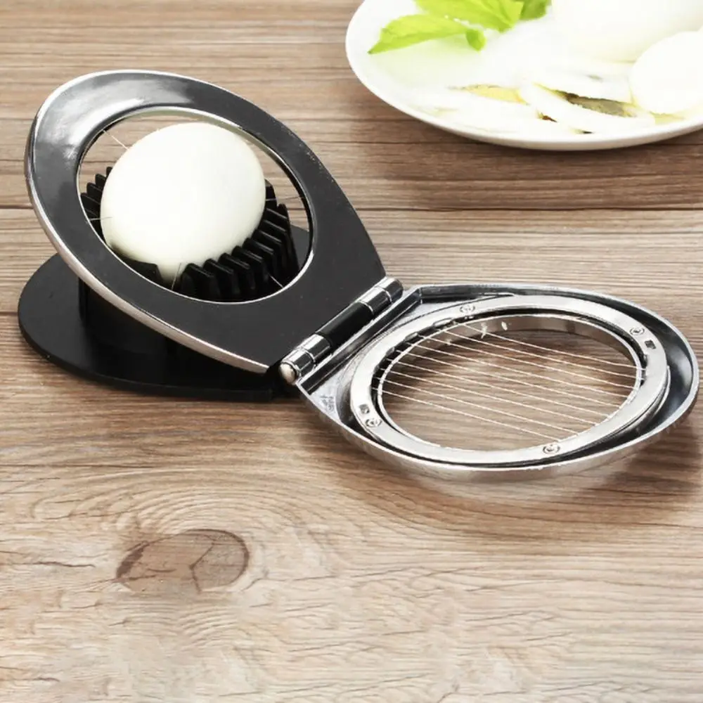 Description Picture 4 of itemKitchen Gadget 2 in 1 Egg Cutter Ergonomic Handle Japanese Style Egg Slicer Stainless Steel Rust-proof Strawberry Cutter Grapes