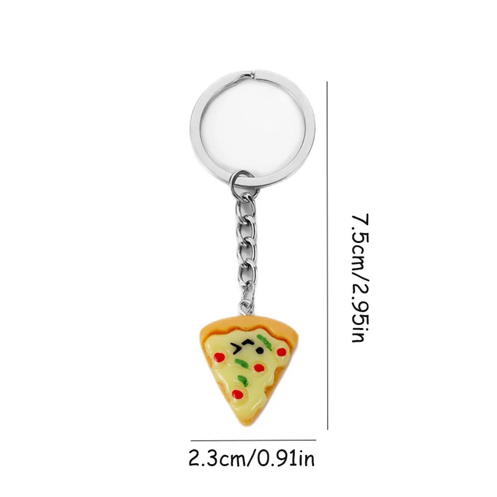 Cute Pizza Pendant Necklace for Women Vintage Pizza Shape Adjustable Necklace Best Friend Charms Keychain Jewelry Gift 6