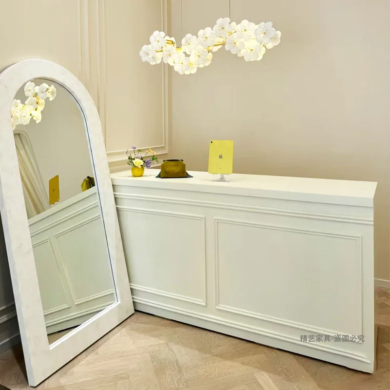 Simple checkout page clothing store paint bar medical beauty front desk milk tea shop French counter company reception desk cust