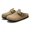 Classic Closed Toe Mule Slippers for Men with Cork Birken Stock Shoes Boston Clogs Cork Slides Mens Suede Beach Slippers Man 1
