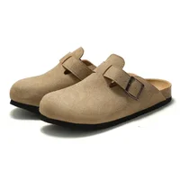 Classic Closed Toe Mule Slippers for Men with Cork Birken Stock Shoes Boston Clogs Cork Slides Mens Suede Beach Slippers Man 1