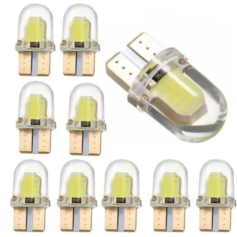 

5/10/20PCS LED Parking Bulb W5W T10 194 168 COB 4 SMD Auto Wedge Clearance Lamp Canbus Silica Bright White License Light Bulbs