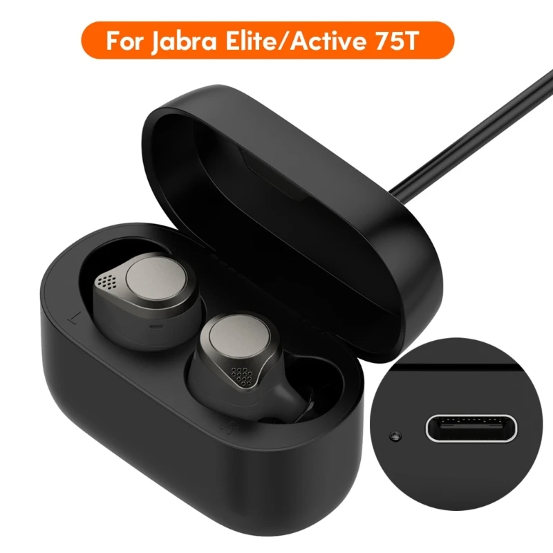 

Беспроводные наушники-вкладыши с зарядным устройством для Jabra Elite75T/Active 75T с USB-кабелем, Bluetooth-совместимые наушники, удобная зарядная коробка