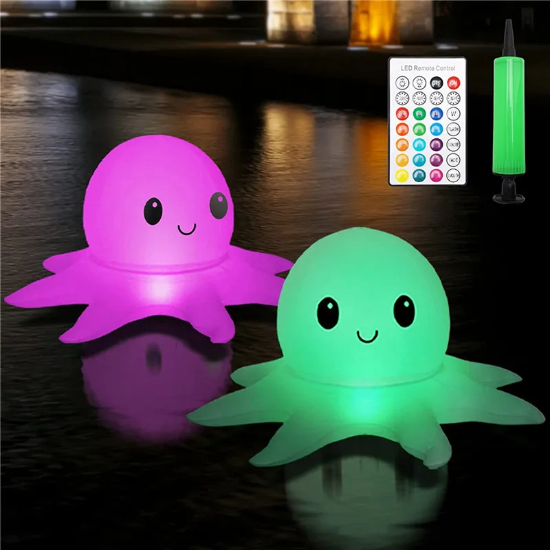 Inflatable Light Solar Octopus Floating Lights Colorful Pond Pool Lighting Lawn Garden Decorative Led Living Room Ambient Lamp 40pieces pet stickers colorful floating laser decorative starlight cold iron booking handbook material background sticker 21 6cm