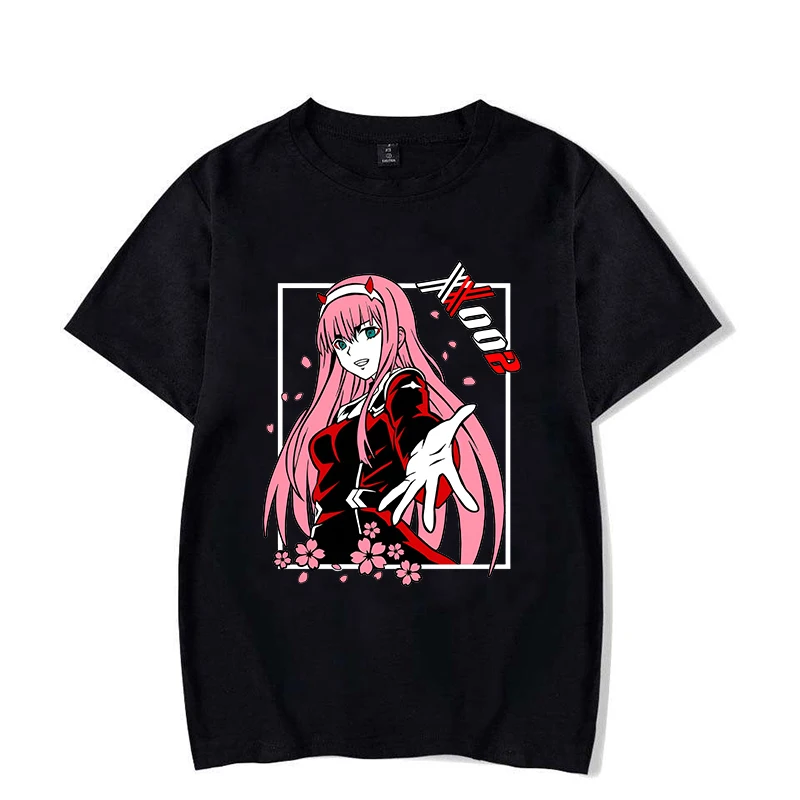 Fashion Zero Two Printed Short Sleeve Anime T-shirt For Women Summer Casual T-shirts Creative Personalized Tee Tops