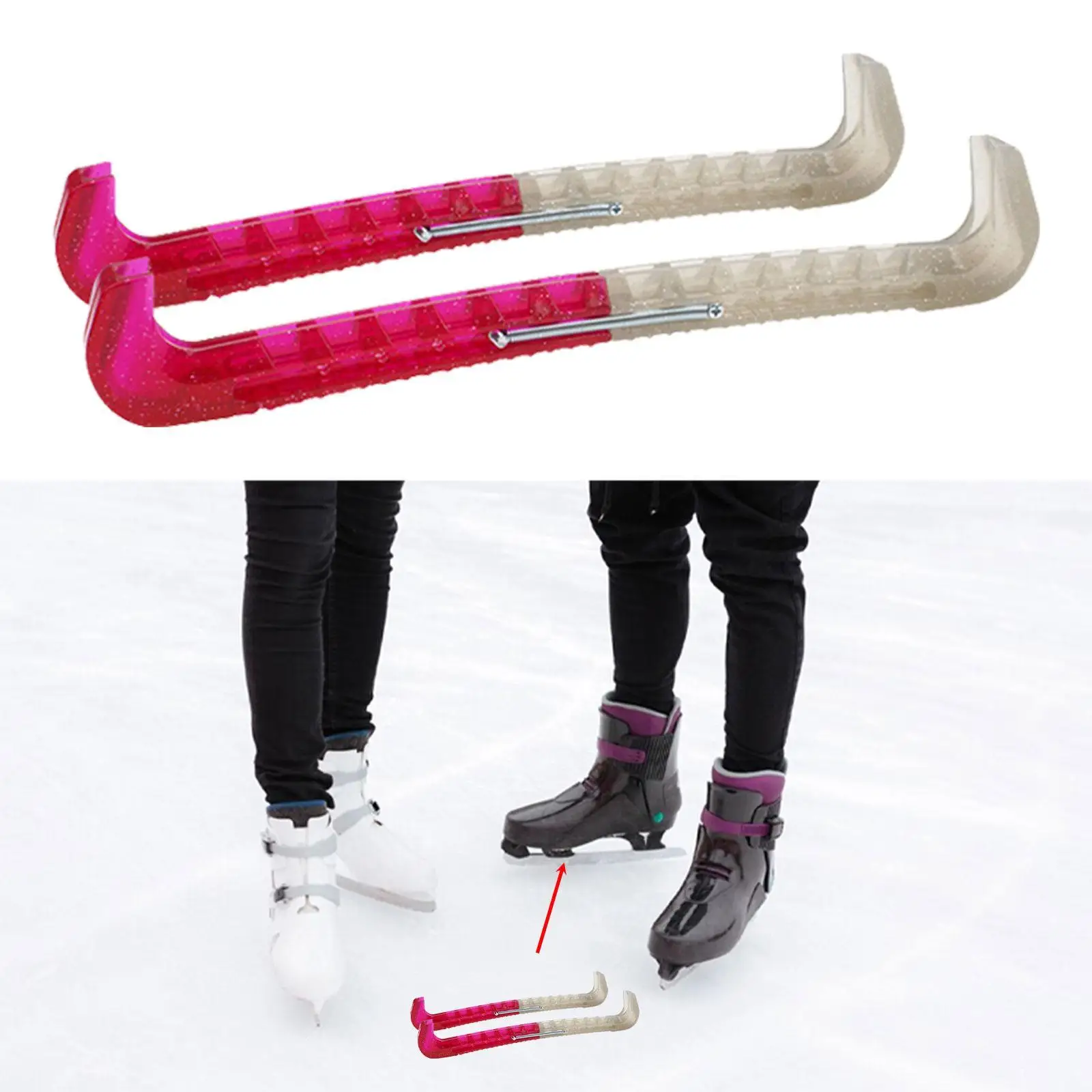 2Pcs Figure Ice Skate Guards Ice Skate Blade Covers for Winter Sports Women