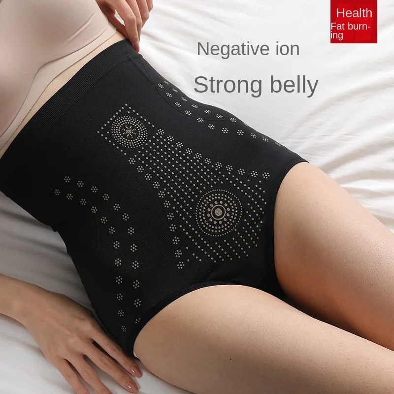 

2023 new fiber high waist abdominal panties female tummy strong waistband shaping postpartum lifting hip shapewear