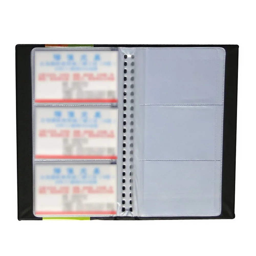 Imitation Leather Business Name Card Holder Credit Card Wallet Pouch Folder for 120 Cards Black