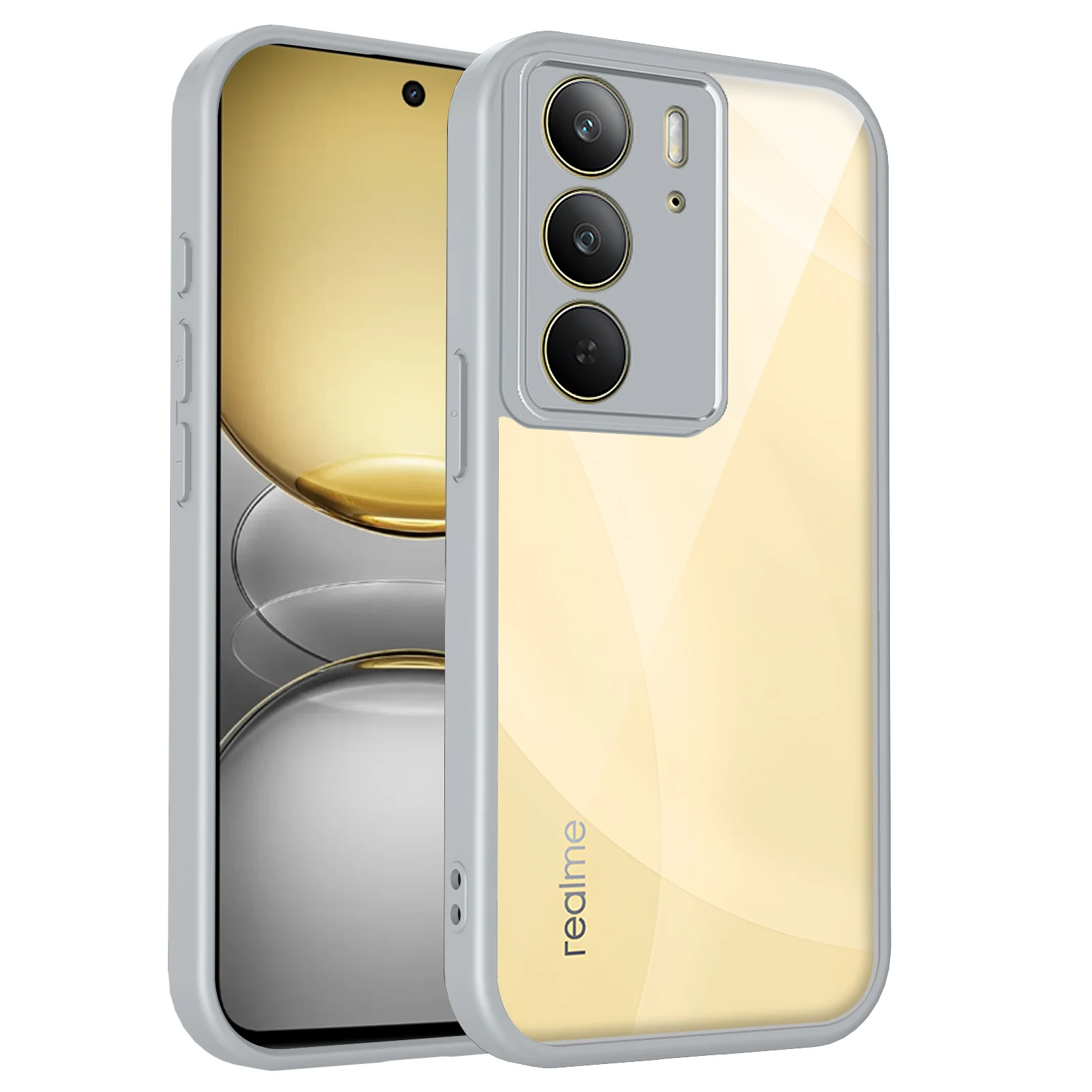 Clear Matte Back Cover with Air Cushion Silicon Bumper