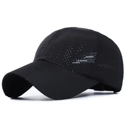 Men's Quick-Dry Outdoor Sports Cap - Breathable Mesh Sun Hat for Hiking, Fishing & Golf (Black)