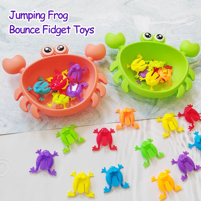 Rainbow Frog Bounce Toys - 12pcs Animal Jumping Frogs For Kids 7+