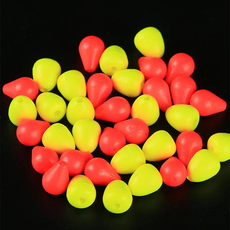 200-10PCS Red/Yellow Float Tail Eye-catching Beans Sensitive Visualable Beans Fishing Signal Sender Fishing Float Tools