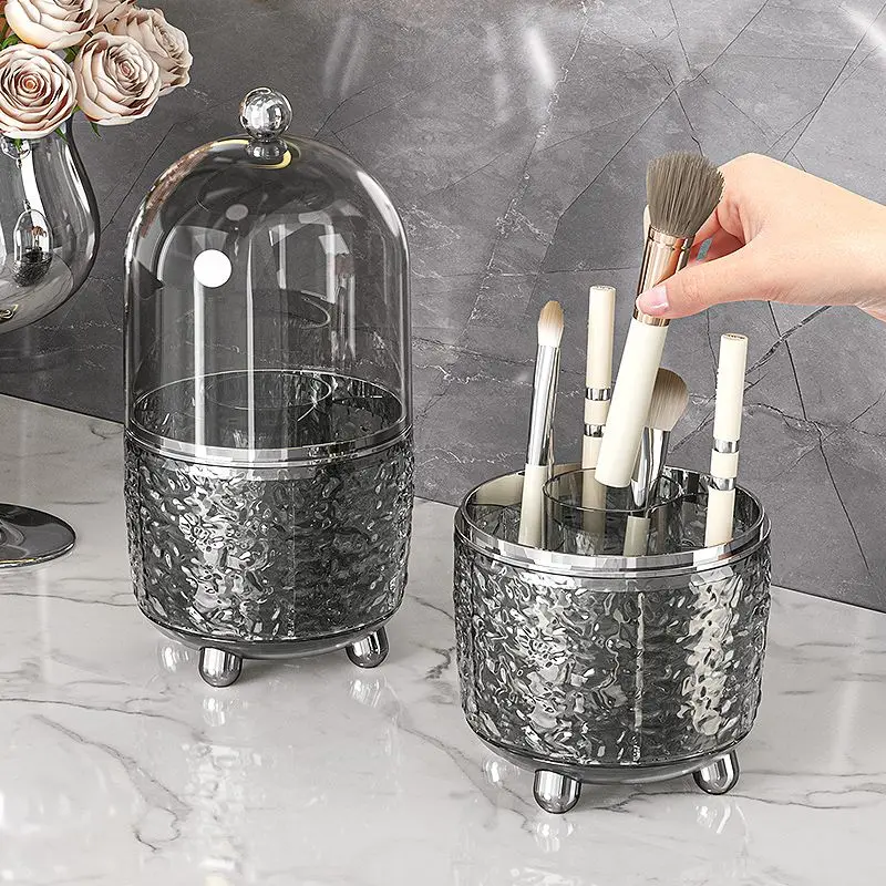 Light Luxury Makeup Brush Clear Storage Box Home Bedroom Dustproof with Cover Lipstick Perfume Makeup Brush Clutter Organizer 4