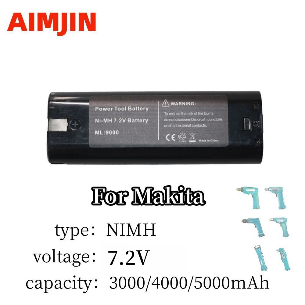 

7.2V 3000/4000/5000mAh Ni-MH Alternative Battery Suitable For Makita 7000 7002 7033 191679-9 192532-2 192695-4 632002-4 632003-2