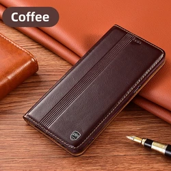 Vintage Genuine Leather Phone Case with Magnetic Flip Cover and Wallet for Sony Xperia 1 IV (Coffee)