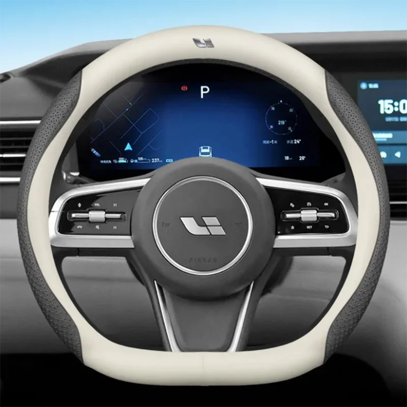 

Leather Car Steering Wheel Cover For Li Lixiang L7 L8 L9 2024 2023 2022 Breathable Non-slip Car-styling Auto Interior Accessory