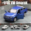 1/46 Volkswagen Amarok Pickup Truck Toy Car Model for Children Diecast Metal Off Road Miniature Pull Back Collection Gift 1