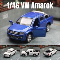 1/46 Volkswagen Amarok Pickup Truck Toy Car Model for Children Diecast Metal Off Road Miniature Pull Back Collection Gift 1