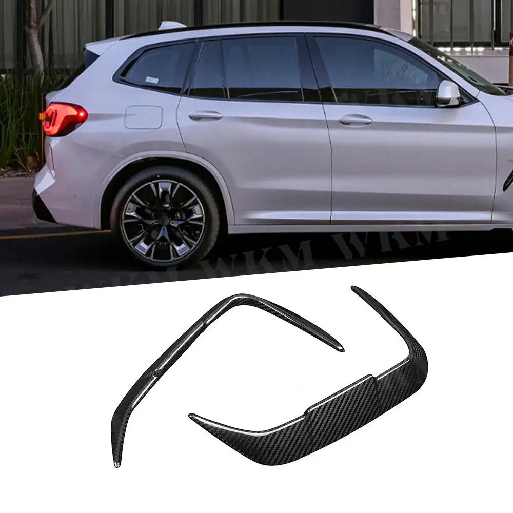 

For BMW iX3 G08i 2022 Dry Carbon Fiber Car Rear Bumper Fins Anards Splitters Flaps Apron Body Sit Car Styling