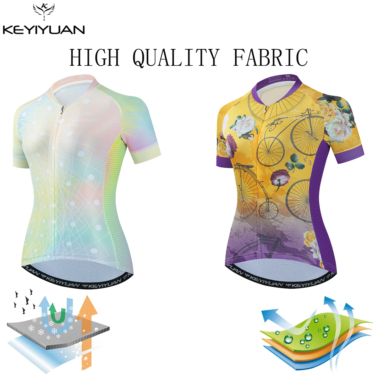 

KEYIYUAN New Summer Mountain Bicycle Clothes Women Short Sleeve Cycling Jersey Bike Wear MTB Shirt Maillot Cyclisme Femme