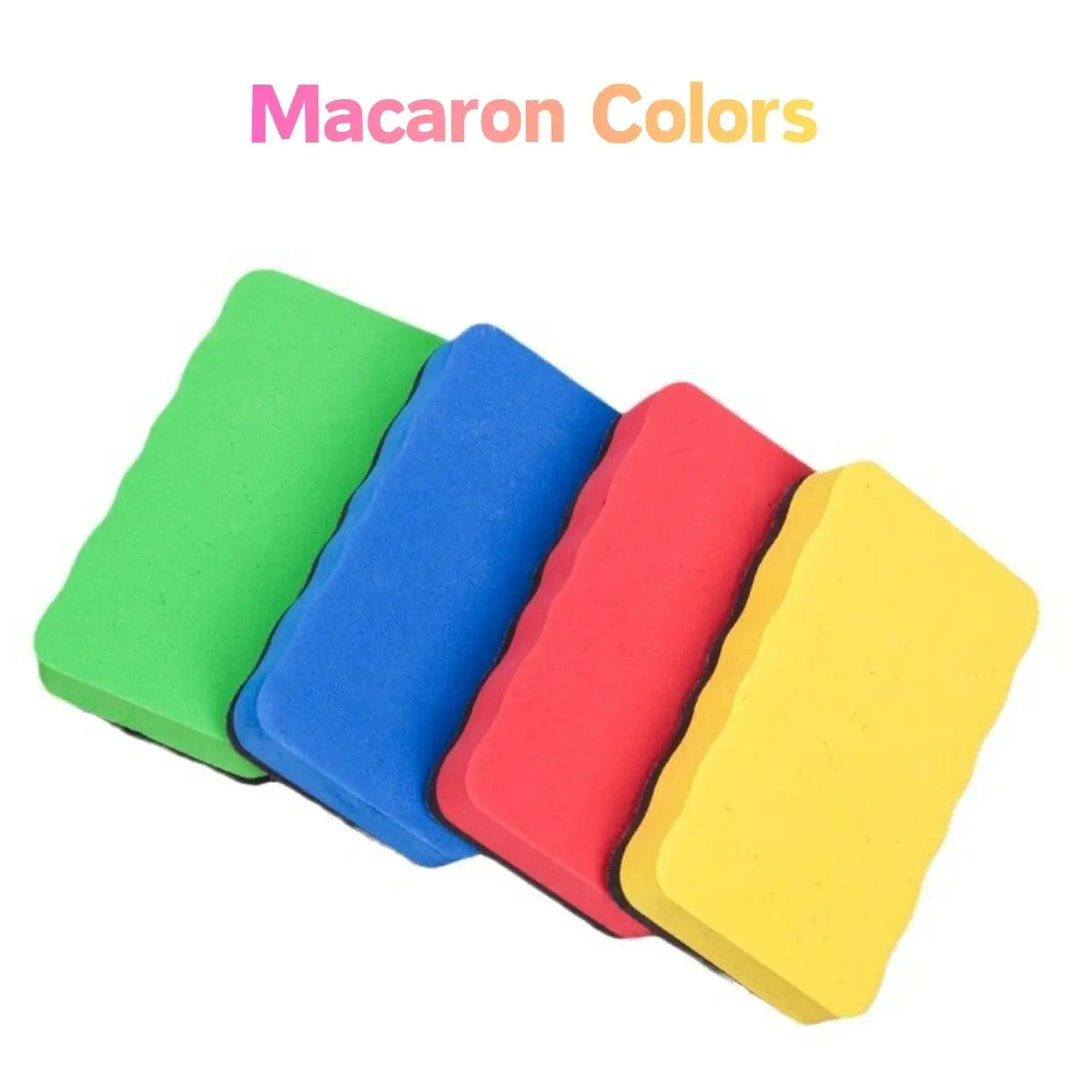 Set di 7 Gomme Cancellabili a Secco per Lavagna, Colori Assortiti, per Aula Scolastica - immagine 4
