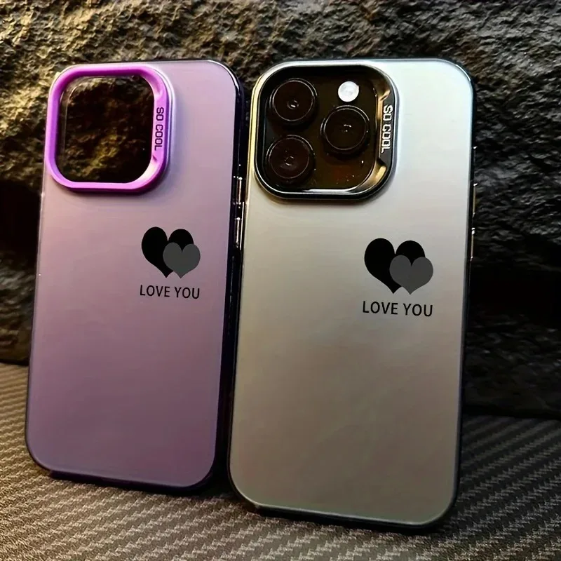 Elegant Love Pattern Anti-Fingerprint Shock-Proof Rear Phone Case