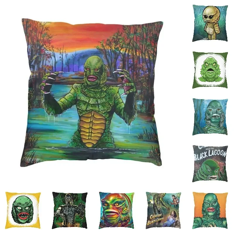 

Creature From The Black Lagoon Pillow Case 45x45cm Decorative Comedy Horror Movie Nordic Cushion Cover Velvet Pillowcase