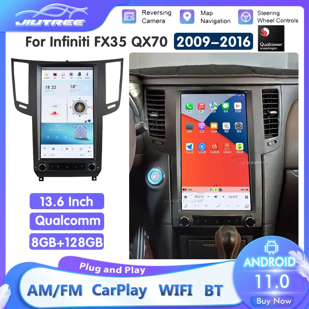 

Android 11 Car Tesla Style For Infiniti FX35 2009-2013 For Infiniti QX70 2013-2016 Car Radio GPS Navigation Player Carplay 4G