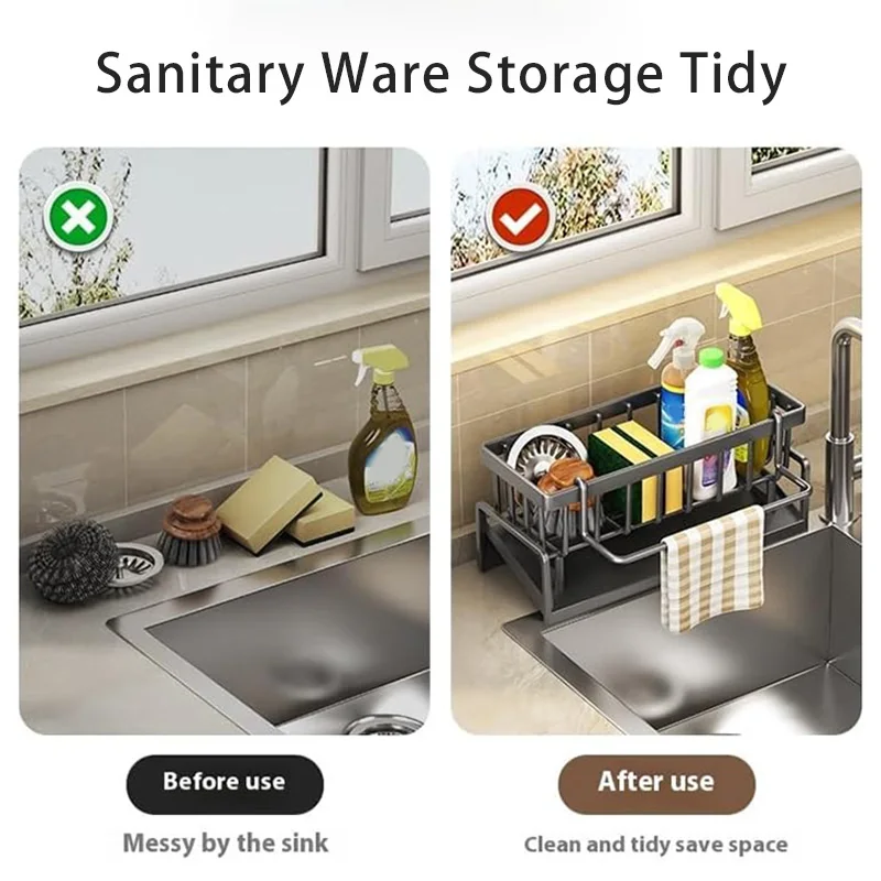 Sponge rack Kitchen drain rack ABS material sink rag countertop rag dishwashing sponge drain scouring arrangement