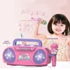 Kids Microphone Karaoke Machine Music Instrument Toys with Light Indoor Outdoor Travel Educational Toy Gift for Girl Boy Child 2