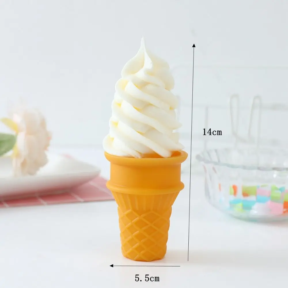 Kids Toy Crispy Simulation Ice Cream Fake Food PVC Material Ice Cream Model Dessert Colorful Artificial Food Model Display Props